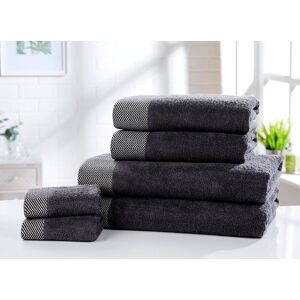 Rapport Home Tidal 550GSM Cotton Super Soft & Absorbant Towel in Charcoal Charcoal Rapport Home Tidal 550GSM Cotton Super Soft & Absorbant Towel in Charcoal Charcoal