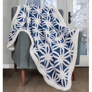 Velosso Sherpa Backed Thermal Soft Throw, Luxury Jacquard Blanket, Easy Care in Navy Size: 125 cm x 150 cm Navy 125 cm x 150 cm Velosso Sherpa Backed Thermal Soft Throw, Luxury Jacquard Blanket, Easy Care in Navy Size: 125 cm x 150 cm Navy 125 cm x 150 cm