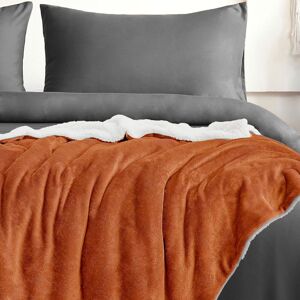 Velosso Luxurious Velvet Throw Blanket with Plush Sherpa Reverse in Orange Size: 125 cm x 150 cm Orange 125 cm x 150 cm Velosso Luxurious Velvet Throw Blanket with Plush Sherpa Reverse in Orange Size: 125 cm x 150 cm Orange 125 cm x 150 cm