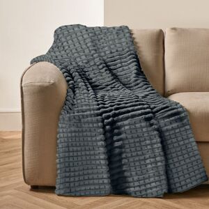 Velosso Thermal Plush Waffle Design Blanket - Contemporary Embossed Fur Throw in Charcoal Size: 125 cm x 150 cm Charcoal 125 cm x 150 cm Velosso Thermal Plush Waffle Design Blanket - Contemporary Embossed Fur Throw in Charcoal Size: 125 cm x 150 cm Charcoal 125 cm x 150 cm