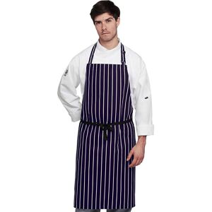 Dennys Women's Cotton Striped Workwear Butchers Apron in Navy Navy Dennys Women's Cotton Striped Workwear Butchers Apron in Navy Navy