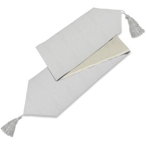 Luxury Living Faux Linen Fully Lined Table Runner in Silver Silver Luxury Living Faux Linen Fully Lined Table Runner in Silver Silver