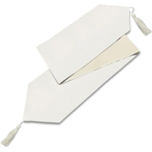 Luxury Living Faux Linen Fully Lined Table Runner in White White Luxury Living Faux Linen Fully Lined Table Runner in White White