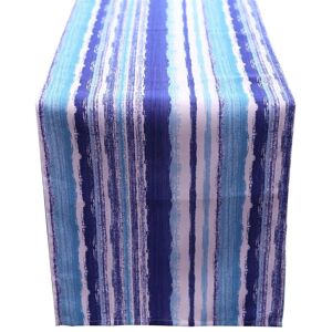 Luxury Living Striped Water Repellant Table Runner in Blue Blue Luxury Living Striped Water Repellant Table Runner in Blue Blue