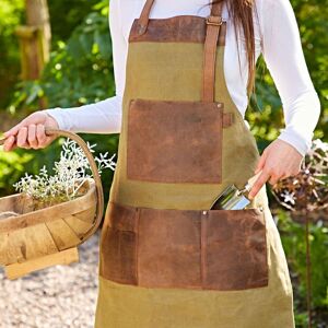 Paper High Green Canvas & Buffalo Leather Apron Green Paper High Green Canvas & Buffalo Leather Apron Green