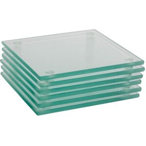 Harbour Housewares 6x Square Glass Coasters - 10cm - Tabletop Protection Drink Coaster in Clear Clear Harbour Housewares 6x Square Glass Coasters - 10cm - Tabletop Protection Drink Coaster in Clear Clear