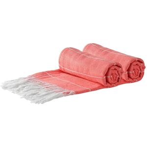 Nicola Spring 100% Cotton Towel Striped Turkish Style Blanket Bath Sheet - 170 x 90cm (x2) in Orange Orange Nicola Spring 100% Cotton Towel Striped Turkish Style Blanket Bath Sheet - 170 x 90cm (x2) in Orange Orange