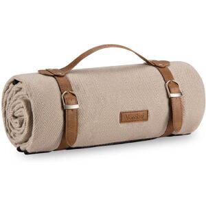 VonShef Small Waterproof Outdoor Picnic Blanket in Beige Beige VonShef Small Waterproof Outdoor Picnic Blanket in Beige Beige