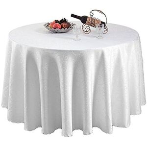 Neel Blue 70" Round Damask Tablecloth, Swirl Pattern Table Cover, 5pcs in White White Neel Blue 70" Round Damask Tablecloth, Swirl Pattern Table Cover, 5pcs in White White