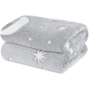 Wicked Gizmos Glow in the Dark Throw Soft Fluffy Fleece Blanket with Moon & Stars Design for Bed, Sofa, Kids & Teens (Grey) in Dark Grey Dark Grey Wicked Gizmos Glow in the Dark Throw Soft Fluffy Fleece Blanket with Moon & Stars Design for Bed, Sofa, Kids & Teens (Grey) in Dark Grey Dark Grey