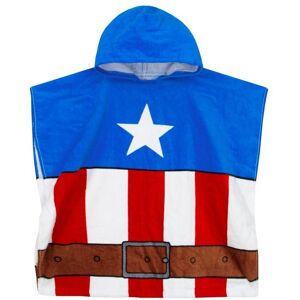 Marvel Men's Captain America Hooded Towel Poncho in Blue Blue One Size Marvel Men's Captain America Hooded Towel Poncho in Blue Blue One Size