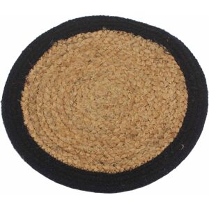 KDMD Place Mat - Jute & Cotton 30cm in Black Black KDMD Place Mat - Jute & Cotton 30cm in Black Black