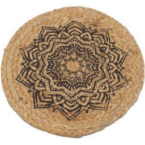 KDMD Natural Place Mat - Jute 30cm - Mandala Print in Brown Brown KDMD Natural Place Mat - Jute 30cm - Mandala Print in Brown Brown