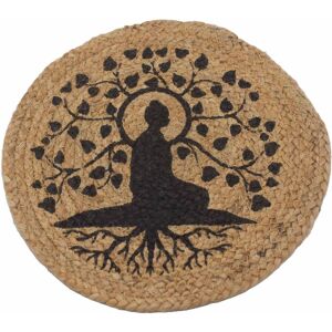 KDMD Natural Place Mat - Jute 30cm - Bodhi Tree Print in Brown Brown KDMD Natural Place Mat - Jute 30cm - Bodhi Tree Print in Brown Brown