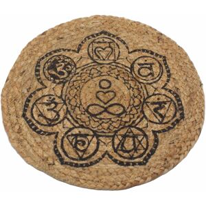 KDMD Natural Place Mat - Jute 30cm - Chakra Print in Brown Brown KDMD Natural Place Mat - Jute 30cm - Chakra Print in Brown Brown