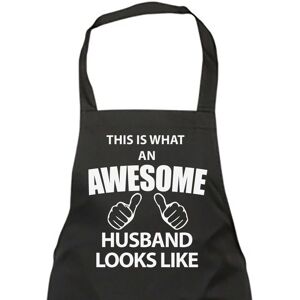 60 SECOND MAKEOVER Men's This Is What An Awesome Husband Looks Like Black Apron Black 60 SECOND MAKEOVER Men's This Is What An Awesome Husband Looks Like Black Apron Black