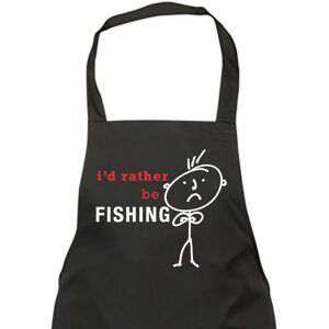 60 SECOND MAKEOVER Men's I'd Rather Be Fishing Apron in Black Black 60 SECOND MAKEOVER Men's I'd Rather Be Fishing Apron in Black Black