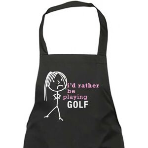 60 SECOND MAKEOVER Women's I'd Rather Be Playing Golf Apron in Black Black 60 SECOND MAKEOVER Women's I'd Rather Be Playing Golf Apron in Black Black