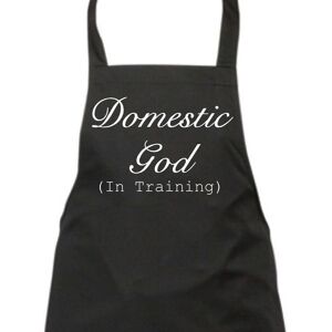60 SECOND MAKEOVER Men's Domestic God (In Training) Black Apron Black 60 SECOND MAKEOVER Men's Domestic God (In Training) Black Apron Black