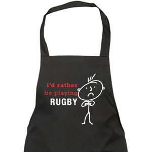 60 SECOND MAKEOVER Men's I'd Rather Be Playing Rugby Apron in Black Black 60 SECOND MAKEOVER Men's I'd Rather Be Playing Rugby Apron in Black Black
