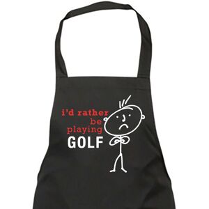 60 SECOND MAKEOVER Men's I'd Rather Be Playing Golf Apron in Black Black 60 SECOND MAKEOVER Men's I'd Rather Be Playing Golf Apron in Black Black