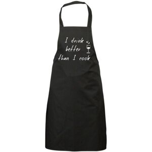 60 SECOND MAKEOVER I Drink Better Than I Cook Apron in Black Black 60 SECOND MAKEOVER I Drink Better Than I Cook Apron in Black Black