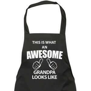 60 SECOND MAKEOVER Men's This Is What An Awesome Grandpa Looks Like Black Apron Black 60 SECOND MAKEOVER Men's This Is What An Awesome Grandpa Looks Like Black Apron Black