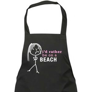 60 SECOND MAKEOVER Women's I'd Rather Be On A Beach Apron in Black Black 60 SECOND MAKEOVER Women's I'd Rather Be On A Beach Apron in Black Black