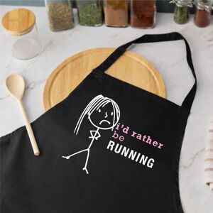 60 SECOND MAKEOVER Women's I'd Rather Be Running Apron in Black Black 60 SECOND MAKEOVER Women's I'd Rather Be Running Apron in Black Black