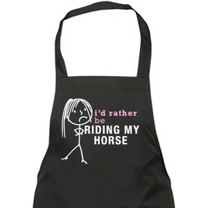 60 SECOND MAKEOVER Women's I'd Rather Be Riding My Horse Apron Cooking Mum in Black Black 60 SECOND MAKEOVER Women's I'd Rather Be Riding My Horse Apron Cooking Mum in Black Black