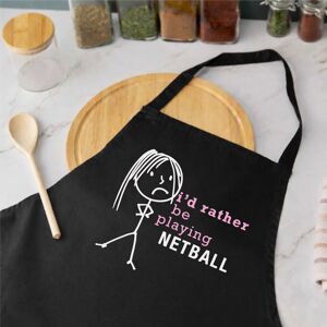 60 SECOND MAKEOVER Women's I'd Rather Be Playing Netball Apron in Black Black 60 SECOND MAKEOVER Women's I'd Rather Be Playing Netball Apron in Black Black