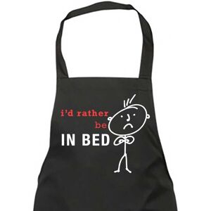 60 SECOND MAKEOVER Men's I'd Rather Be In Bed Black Apron Black 60 SECOND MAKEOVER Men's I'd Rather Be In Bed Black Apron Black