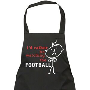 60 SECOND MAKEOVER Men's I'd Rather Be Watching The Football Black Apron Black 60 SECOND MAKEOVER Men's I'd Rather Be Watching The Football Black Apron Black