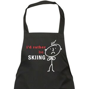 60 SECOND MAKEOVER Men's I'd Rather Be Skiing Apron in Black Black 60 SECOND MAKEOVER Men's I'd Rather Be Skiing Apron in Black Black