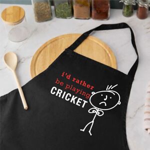 60 SECOND MAKEOVER Men's I'd Rather Be Playing Cricket Apron in Black Black 60 SECOND MAKEOVER Men's I'd Rather Be Playing Cricket Apron in Black Black