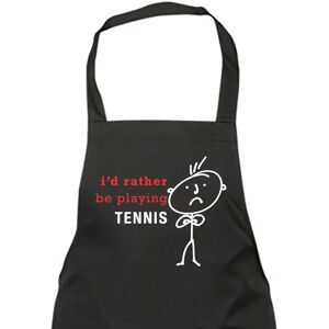 60 SECOND MAKEOVER Men's I'd Rather Be Playing Tennis Apron in Black Black 60 SECOND MAKEOVER Men's I'd Rather Be Playing Tennis Apron in Black Black