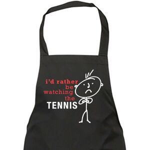 60 SECOND MAKEOVER Men's I'd Rather Be Watching Tennis Apron in Black Black 60 SECOND MAKEOVER Men's I'd Rather Be Watching Tennis Apron in Black Black