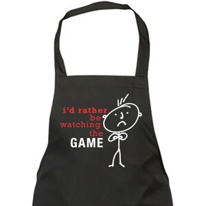 60 SECOND MAKEOVER Men's I'd Rather Be Watching The Game Apron in Black Black 60 SECOND MAKEOVER Men's I'd Rather Be Watching The Game Apron in Black Black