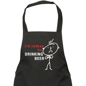 60 SECOND MAKEOVER Men's I'd Rather Be Drinking Beer Black Apron Black 60 SECOND MAKEOVER Men's I'd Rather Be Drinking Beer Black Apron Black