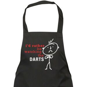 60 SECOND MAKEOVER Men's I'd Rather Be Watchibng Darts Black Apron Black 60 SECOND MAKEOVER Men's I'd Rather Be Watchibng Darts Black Apron Black