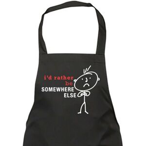 60 SECOND MAKEOVER Men's I'd Rather Be Somewhere Else Black Apron Black 60 SECOND MAKEOVER Men's I'd Rather Be Somewhere Else Black Apron Black