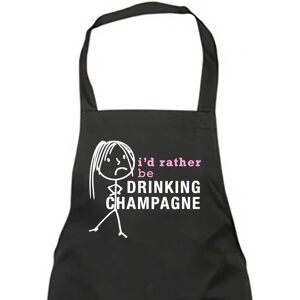 60 SECOND MAKEOVER Women's I'd Rather Be Drinking Champagne Apron in Black Black 60 SECOND MAKEOVER Women's I'd Rather Be Drinking Champagne Apron in Black Black