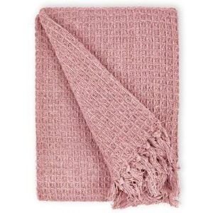 New Edge Blinds Waffle Collection Cotton Throw in Pink Size: 178 cm x 254 cm Pink 178 cm x 254 cm New Edge Blinds Waffle Collection Cotton Throw in Pink Size: 178 cm x 254 cm Pink 178 cm x 254 cm