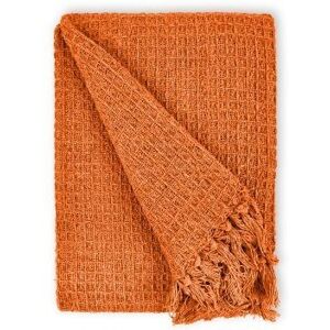 New Edge Blinds Waffle Collection Cotton Throw in Orange Size: 228 cm x 254 cm Orange 228 cm x 254 cm New Edge Blinds Waffle Collection Cotton Throw in Orange Size: 228 cm x 254 cm Orange 228 cm x 254 cm