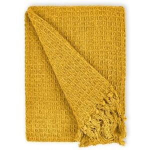 New Edge Blinds Waffle Collection Cotton Throw in Yellow Size: 228 cm x 254 cm Yellow 228 cm x 254 cm New Edge Blinds Waffle Collection Cotton Throw in Yellow Size: 228 cm x 254 cm Yellow 228 cm x 254 cm