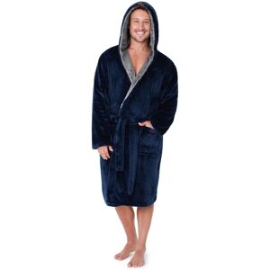CityComfort Men's Hooded Fluffy Dressing Gown in Navy Size: 2XL Navy 2XL CityComfort Men's Hooded Fluffy Dressing Gown in Navy Size: 2XL Navy 2XL
