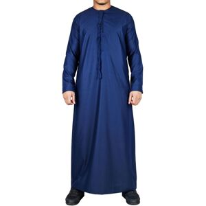 Arabic Thobes Men's Thobe Emirati Islamic Jubba Robe Eid Tassel Regular Fit in Navy Size: XL Navy XL Arabic Thobes Men's Thobe Emirati Islamic Jubba Robe Eid Tassel Regular Fit in Navy Size: XL Navy XL