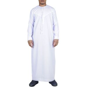 Arabic Thobes Men's Thobe Emirati Islamic Jubba Robe Eid Tassel Regular Fit in White Size: Large White L Arabic Thobes Men's Thobe Emirati Islamic Jubba Robe Eid Tassel Regular Fit in White Size: Large White L