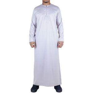 Arabic Thobes Men's Thobe Robe Satin Emirati Islamic Jubba Eid Slim Fit in Beige Size: XL Beige XL Arabic Thobes Men's Thobe Robe Satin Emirati Islamic Jubba Eid Slim Fit in Beige Size: XL Beige XL