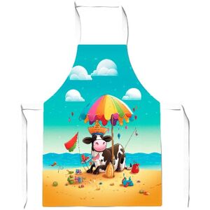 Warren Reed - Designer Cow On A Beach Holiday Junior Apron in Yellow Yellow Warren Reed - Designer Cow On A Beach Holiday Junior Apron in Yellow Yellow